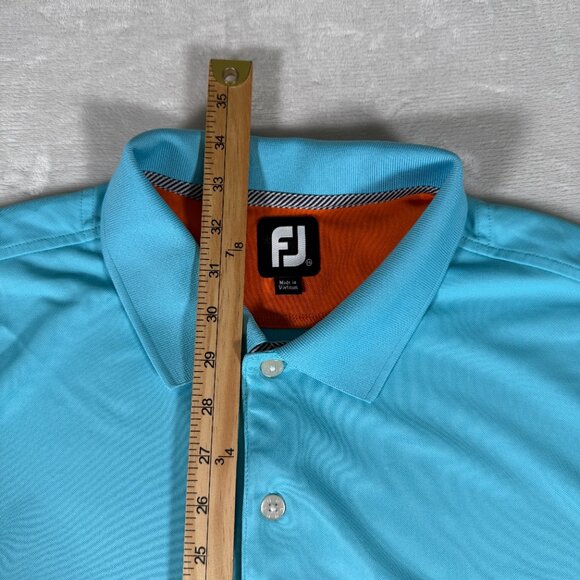 Footjoy Polo Shirt Men Size XXL Blue Short Sleeve Embroidered LACANA Golf FJ GUC - Picture 4 of 13